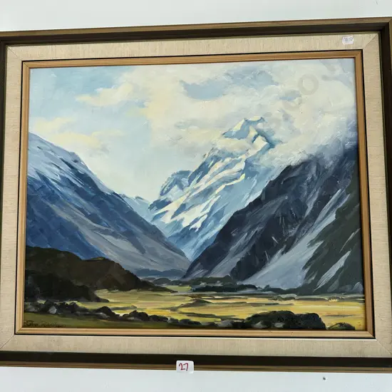 Oil painting by Star Robertson "Mt Cook from Hermitage"