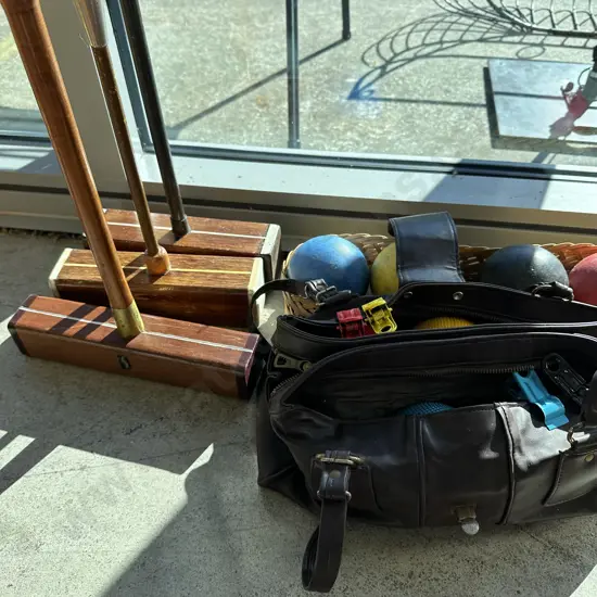 Croquet mallets and balls