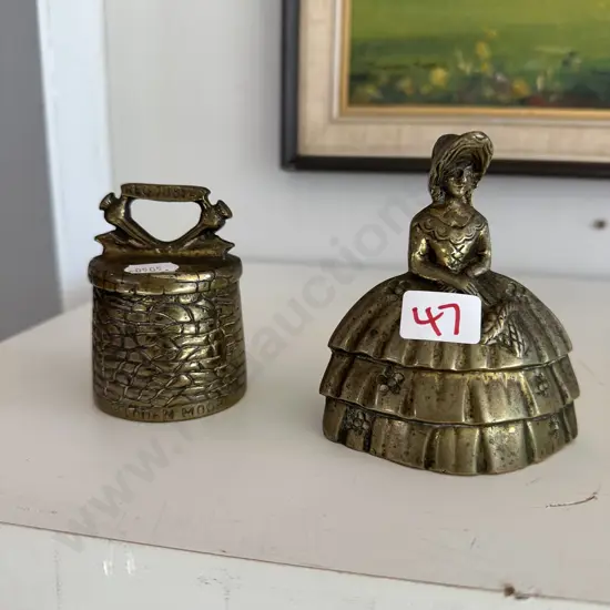 2 small brass bells