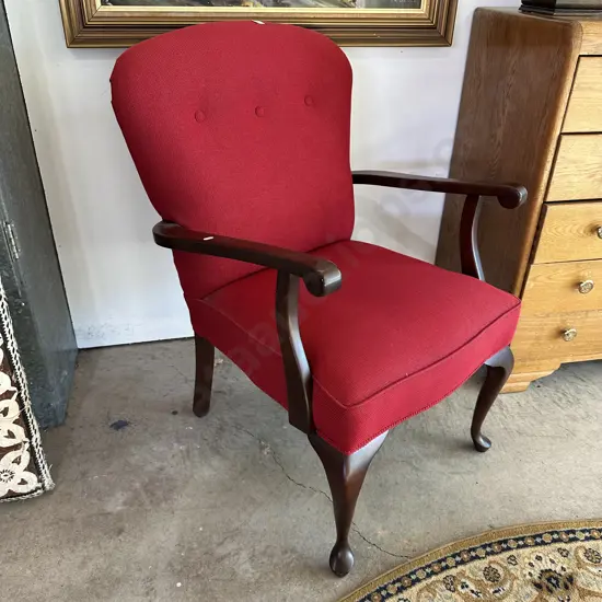 Red arm chair