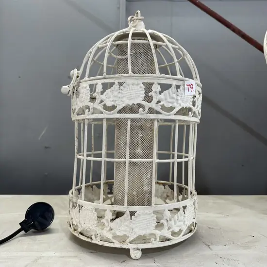 Hurricane birdcage lamp