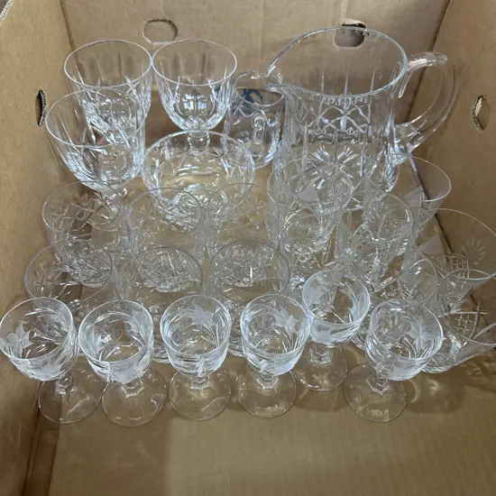 Crystal water set plus others