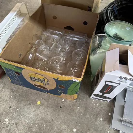 Pump, vase and box lot