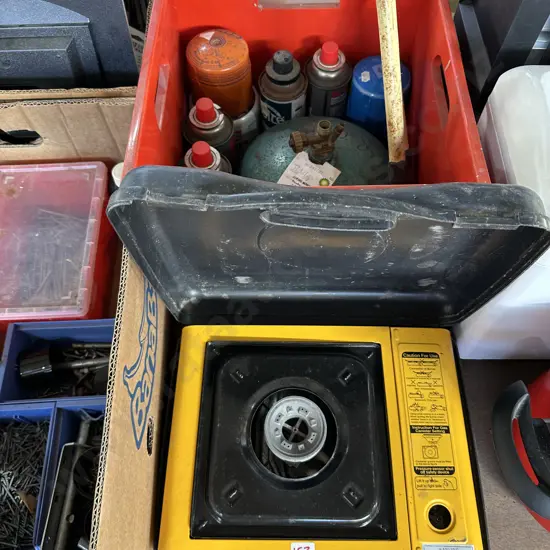 Gas bottles and cooker