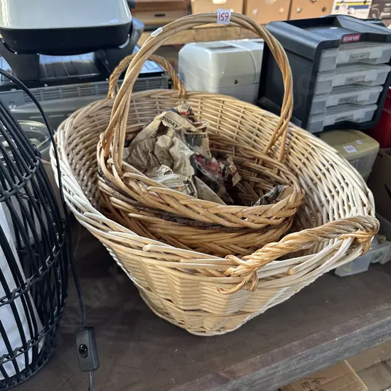 2 cane baskets