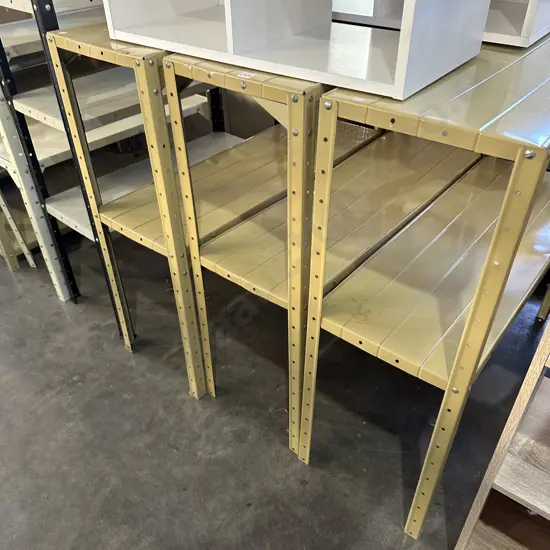3 x metal shelves