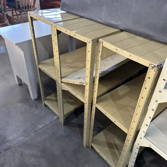 3 x metal shelves