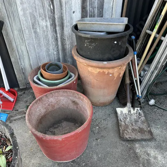 Pots and garden tools
