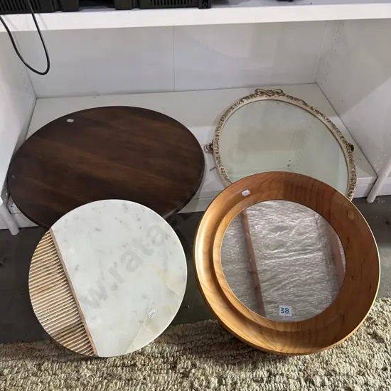 2 mirrors, chopping board and lazy sally