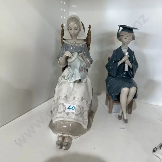 2 large Lladro figures