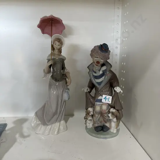 Lladro lady and clown