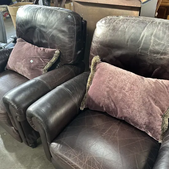 Pr feather filled velvet cushions