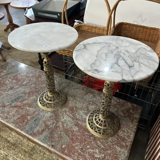 Pr wine tables , marble top