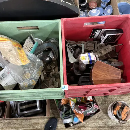 2 bins old tools etc