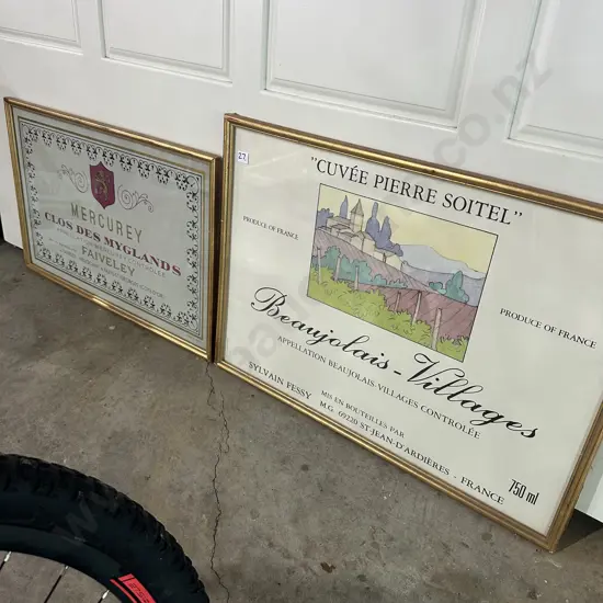 Large Matisse print plus 2 x wine label pictures