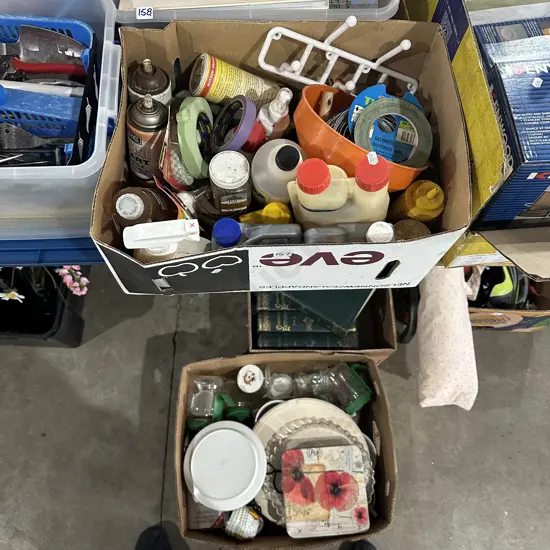 2 box hardware and crockery