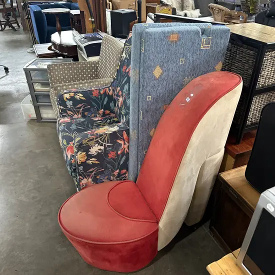 Shoe chair plus bench seat cushions