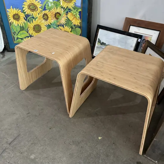 pr wooden side tables