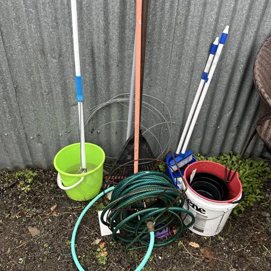 hose and garden tools