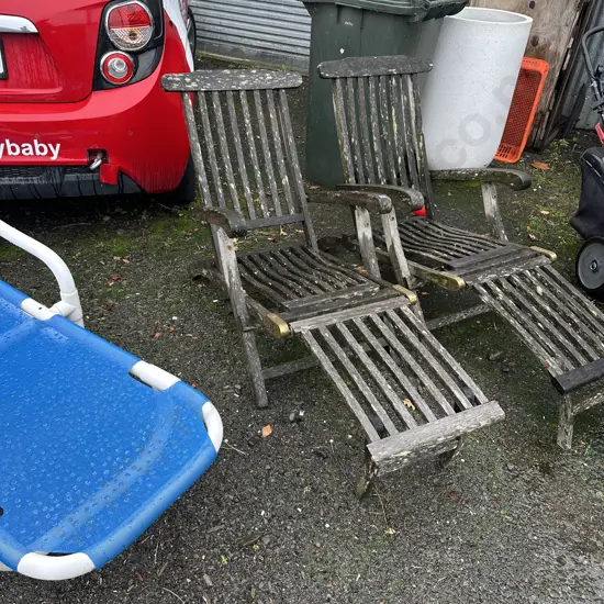 pr wooden loungers plus as is tubular lounger