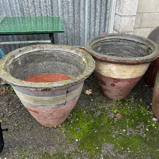 2 hand thrown pots