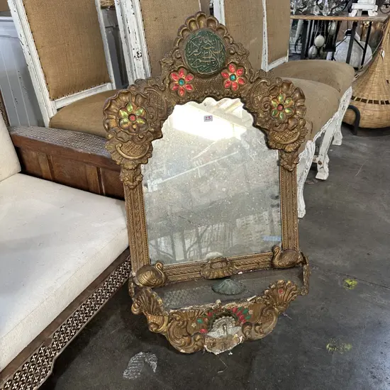 Early inlayed decorative mirror