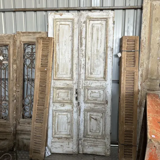 Pr of wooden panel doors 2400x550 (each door approx)