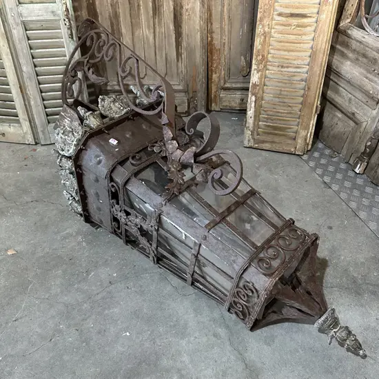 Very large rustic  lamp with bracket