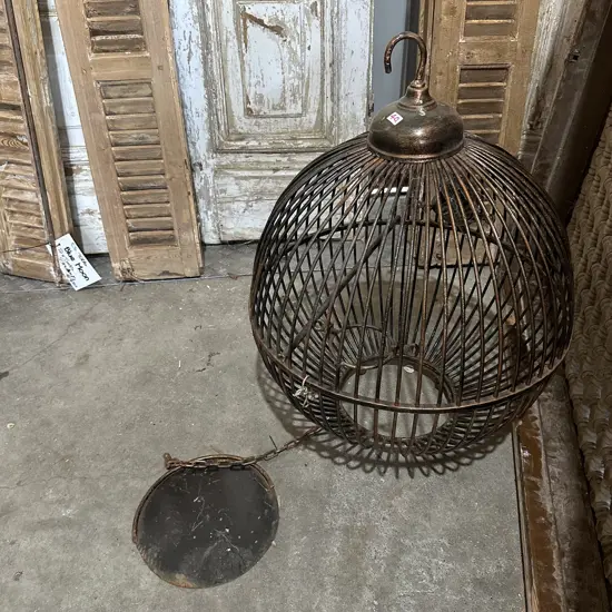 Large reproduction birdcage/lamp