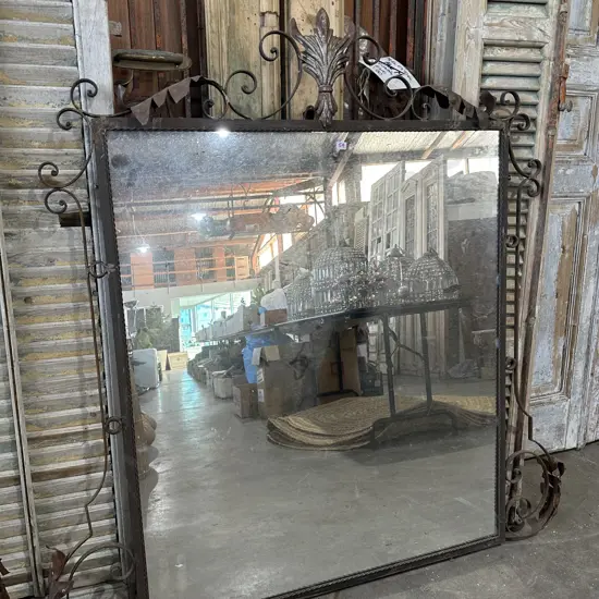 Large metal frame mirror