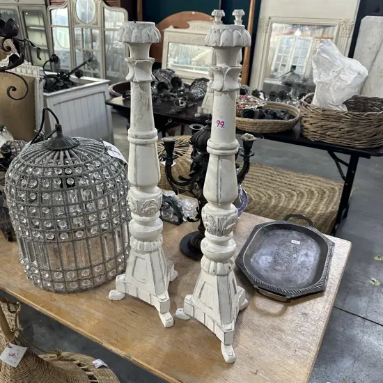 Pr wooden candle sticks