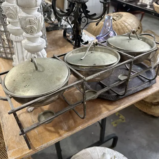 Silver vintage food warmer