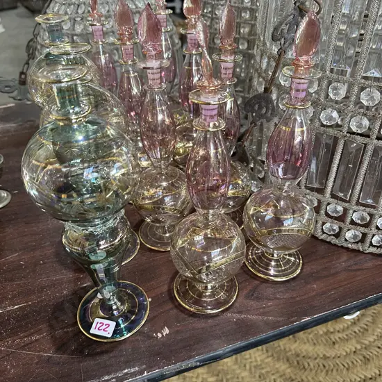 Vase and 2 perfume bottles