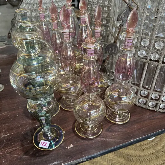 Vase and 2 perfume bottles