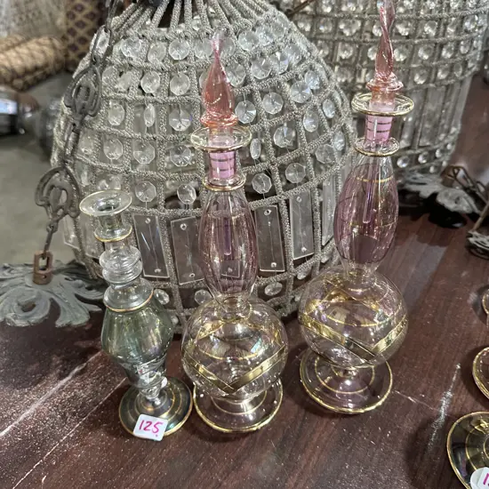 Small vase and 2 perfume bottles