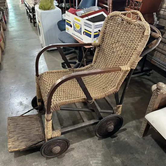 Vintage Seagrass wheelchair