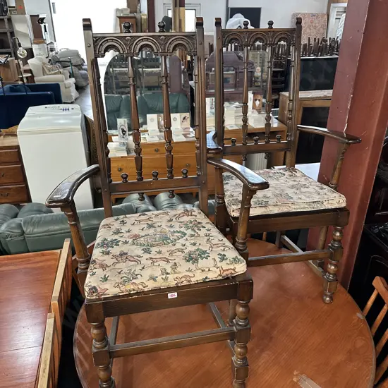 Pr Scottish Elm carver chairs