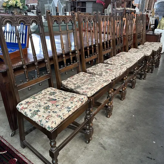 Set of 8 Scottish Elm dining chairs