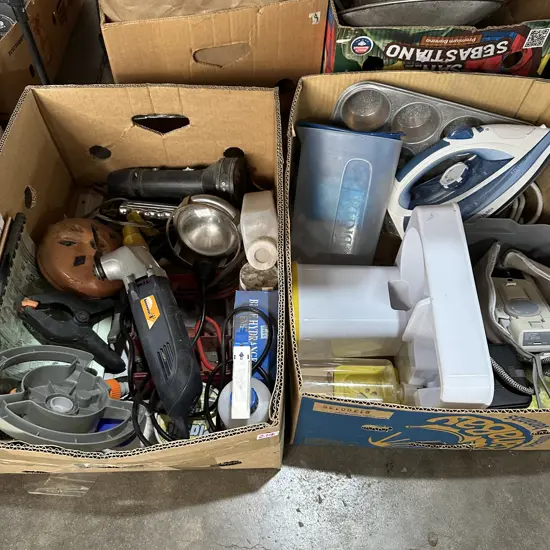 Renovator tool, clamps, hardware etc x 2 box