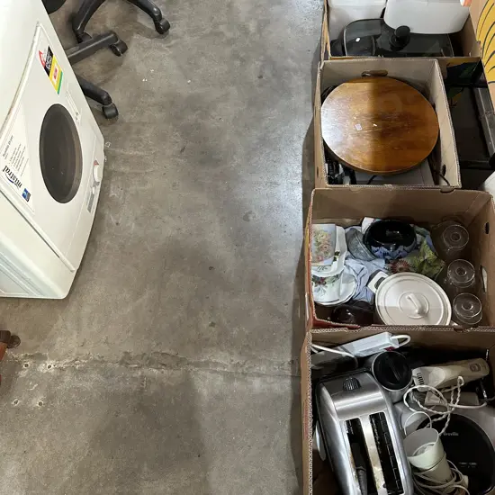 4 boxes kitchenware etc