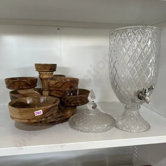 Drinks dispenser & handmade Australian hardwood lazy Susan