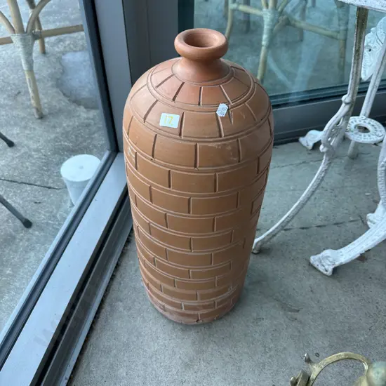 Terracotta brick style vase