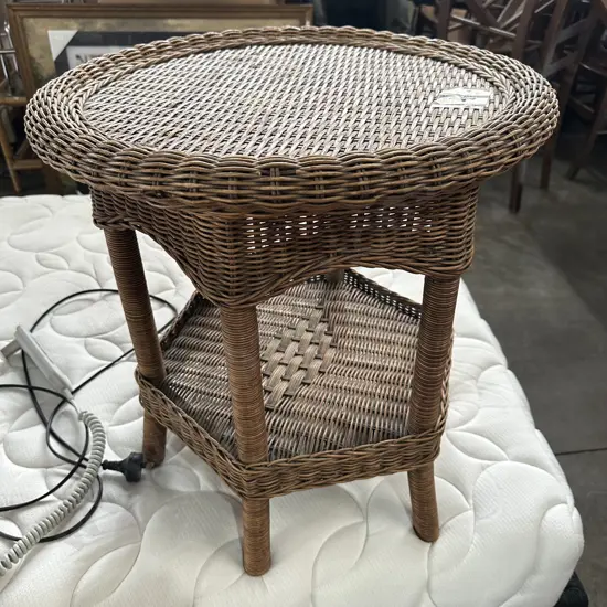 Wicker side table