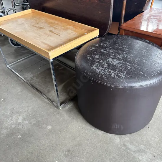 Tray and foot rest - worn