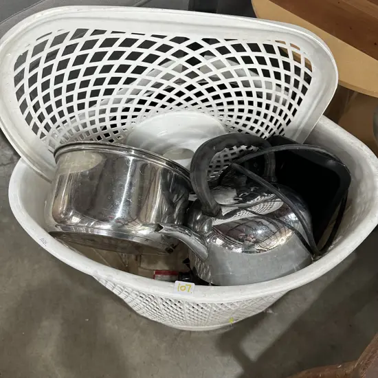 Basket of kitchenware