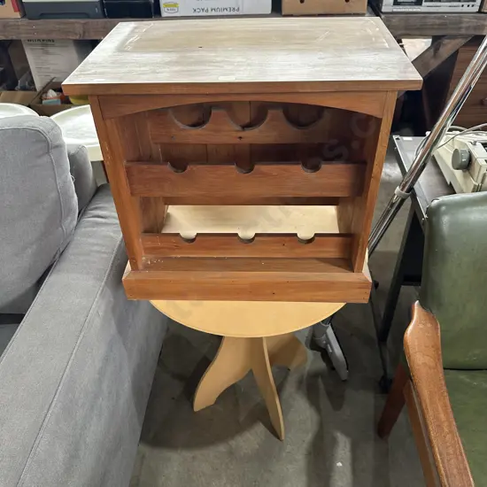 Rimu wine rack and side table