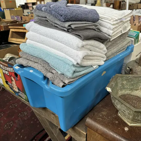 Bin of towels