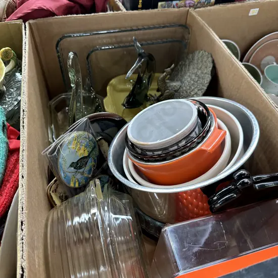 Art Glass, brass peacock etc