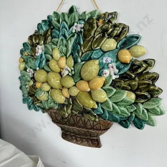 Italian ceramic fruit bowl hanging