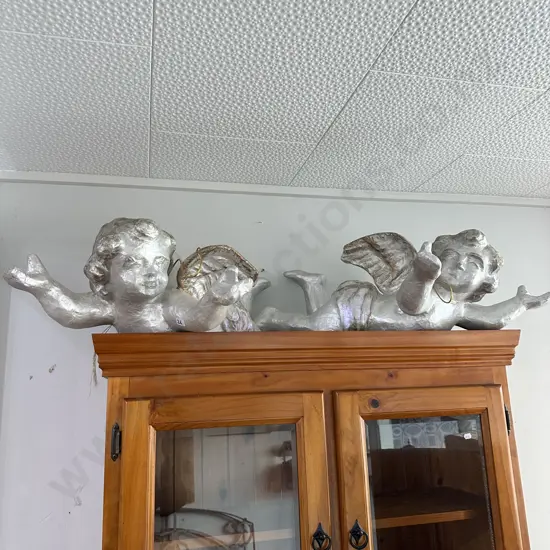 Pr of hanging paper mache Cupids